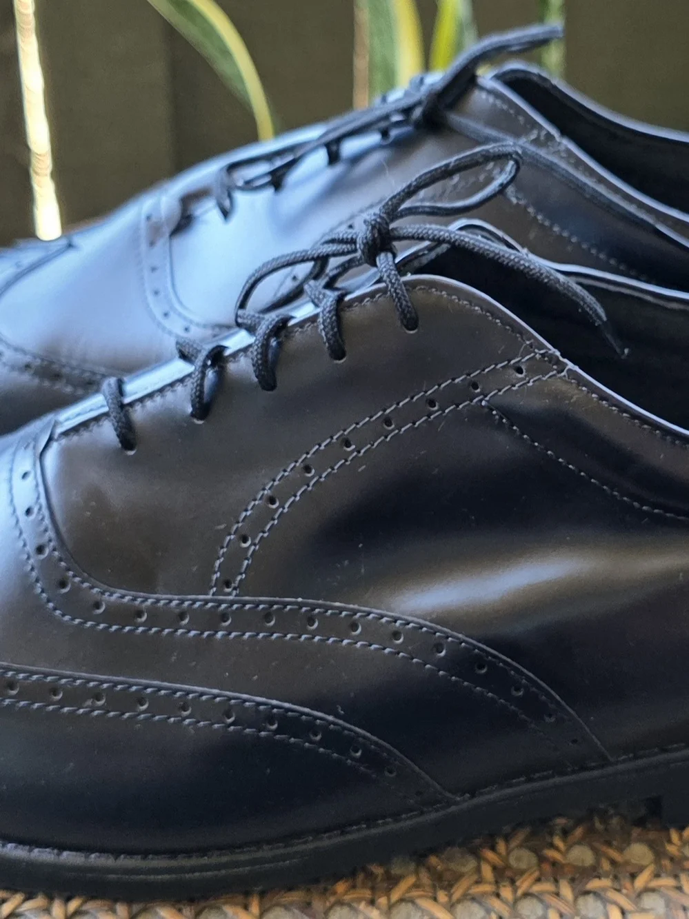 Vintage Men’s Black Leather Wingtip Oxford Shoes L.L. Bean Made In USA 10 XW